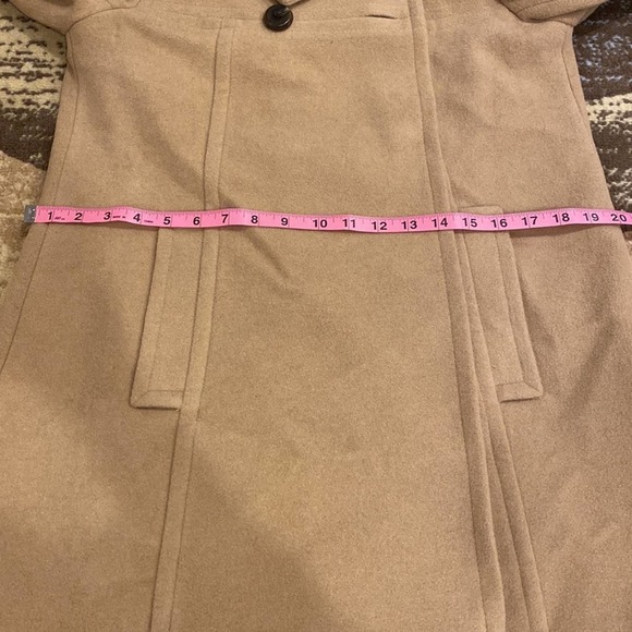 NWT Larry Levine Double-Breasted Babydoll Swing Coat Carmel small - Picture 11 of 15